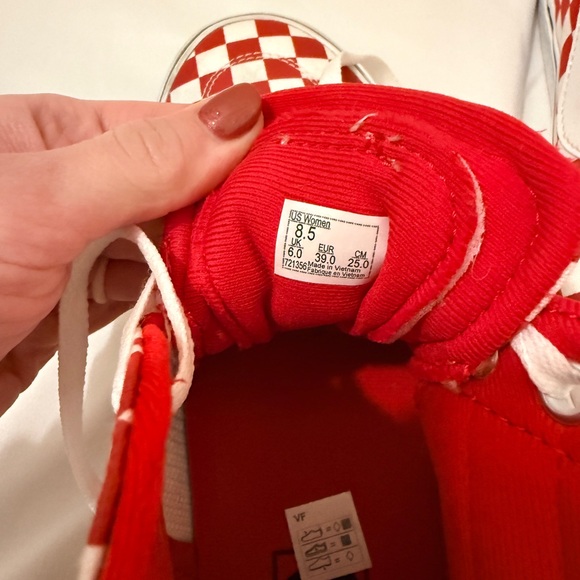 Vans Red Checkered High-Top Sneakers - Picture 5 of 6